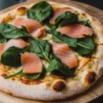 Pizza salmon spinach